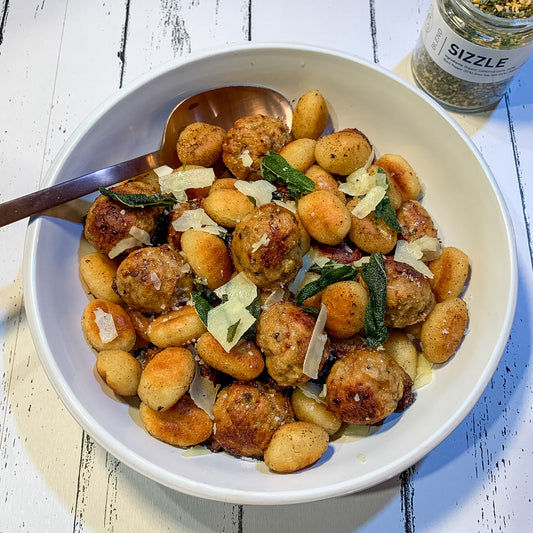 Chicken Peppa Meatballs with Gnocchi