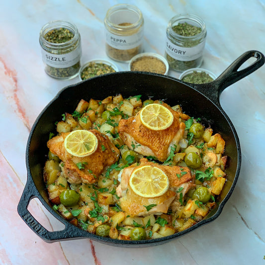 LEMON BRAISED CHICKEN THIGHS WITH POTATOES